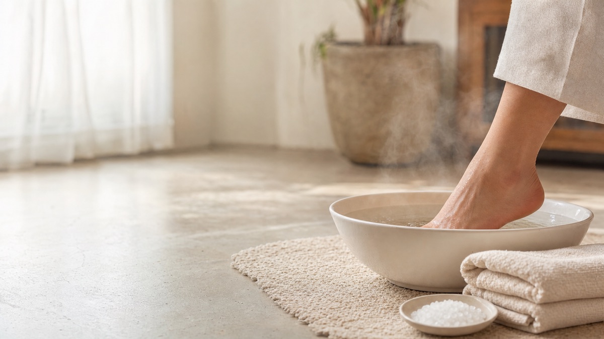 Warm foot soak used for daily aftercare following a phenol matrixectomy