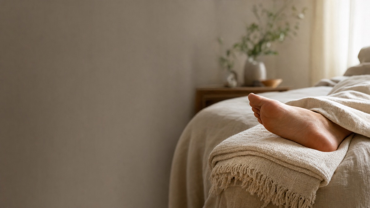 Bare foot resting in soft natural light during recovery from a toenail removal